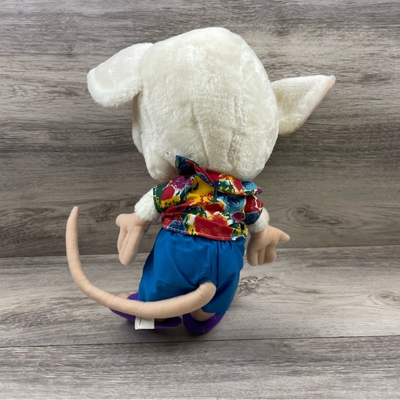 Pinky and the Brain Doll 1997 Hawaiian Shirt Animaniacs Vintage Retro Plush 14” - Picture 6 of 10